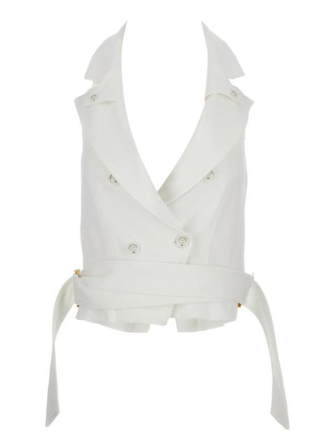 ELISABETTA FRANCHI Elisabetta Franchi Double-breasted Belted Vest