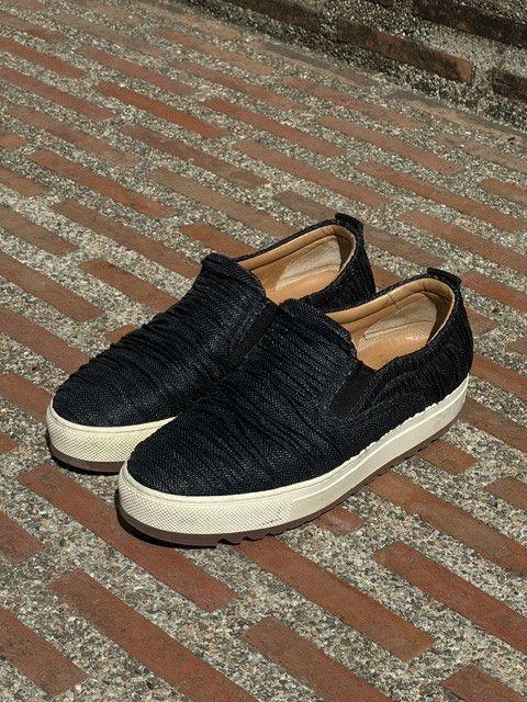 FERRAGAMO Ferragamo Woven Raffia Platform Slip-On Sneakers
