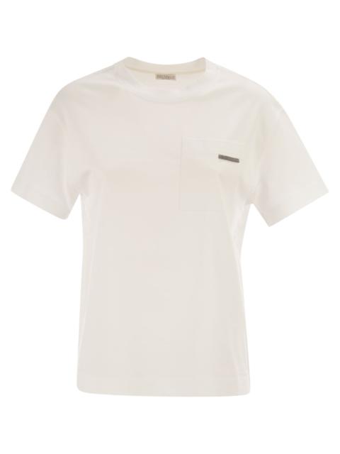Brunello Cucinelli Brunello Cucinelli Women Cotton Jersey T-Shirt With Shiny Tab