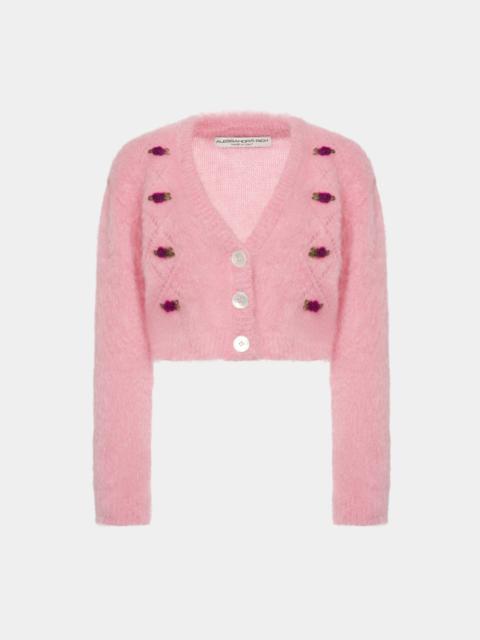 Alessandra Rich CARDED MOHAIR CARDIGAN
