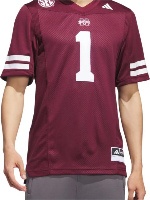 adidas adidas Men's Mississippi State Bulldogs Maroon Premier Replica Football Jersey