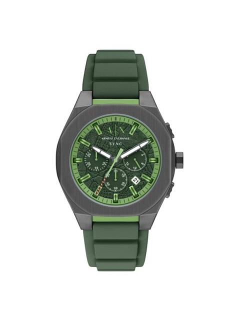 Other Designers Armani Exchange Sync Chronograph Quartz Green Dial Men's Watch AX4292