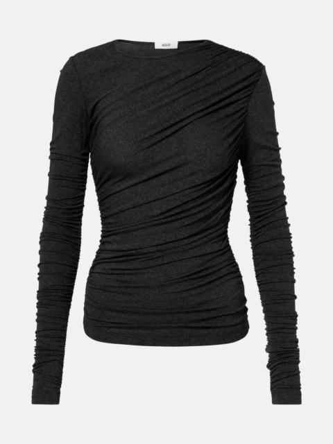 AGOLDE Tania ruched jersey top