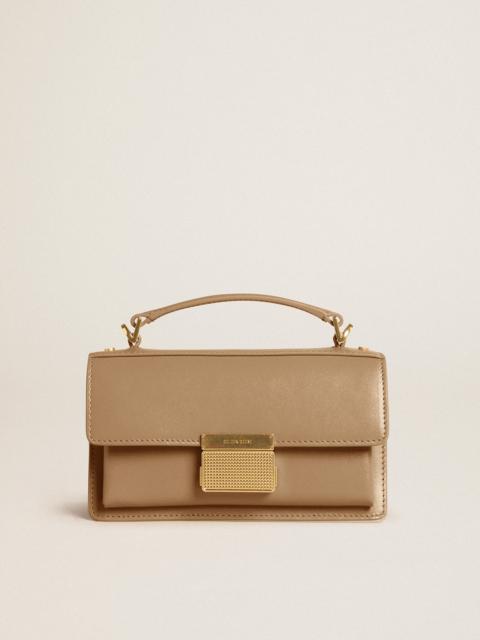 Golden Goose Small Venezia Bag in beige boarded leather with gold details