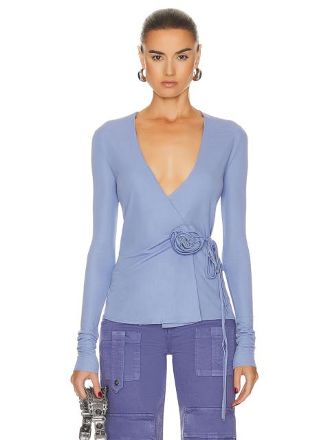 Blumarine Long Sleeve Wrap Top