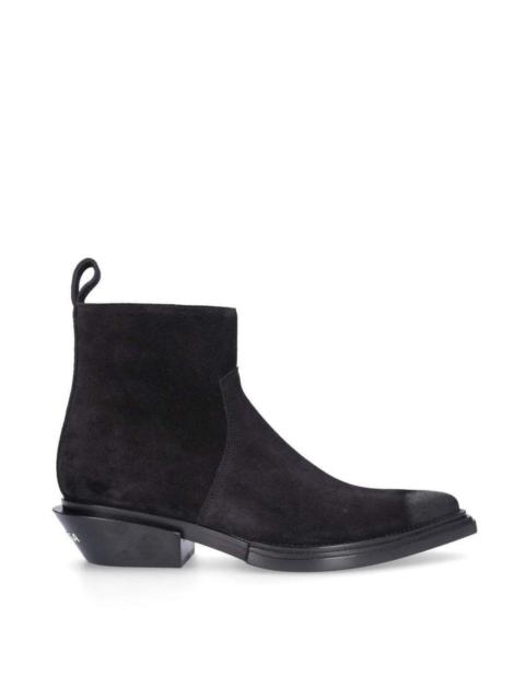 BALENCIAGA Black Suede Ankle Boots