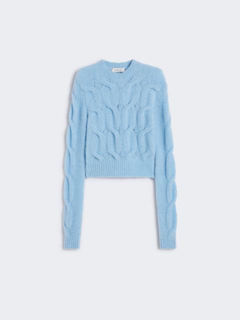 Sportmax Fluffy cable-knit sweater - LIGHT BLUE