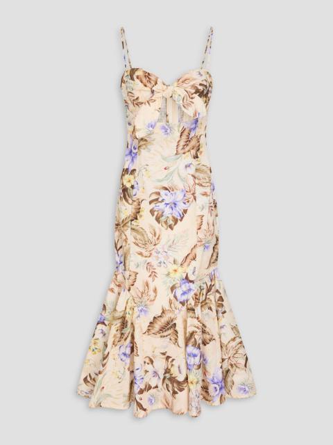Zimmermann Floral-print linen midi dress