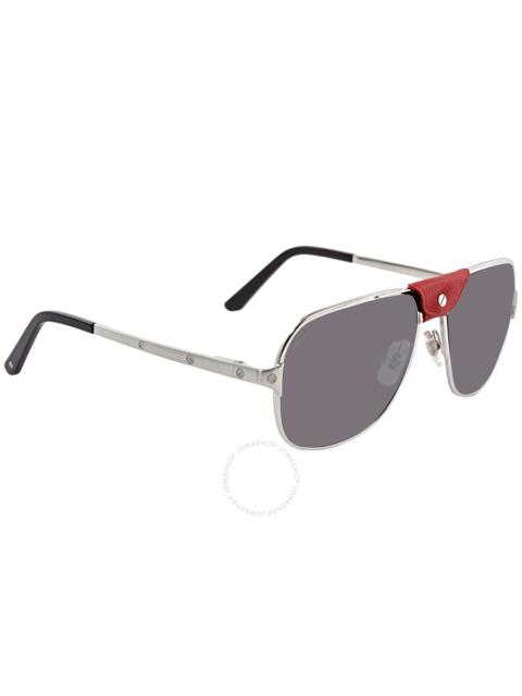 Cartier Cartier Santos De Cartier Polarized Grey Navigator Men's Sunglasses CT0165S 009 60