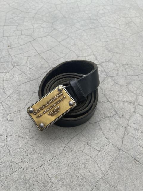 Dolce & Gabbana Dolce & Gabbana Genuine Leather Gold color face belt