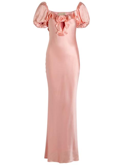 strapless open back dress SEE BY CHLO Pink Chiffon Floral Print Kaftan Midi Dress (UK 12)  The  Freperie