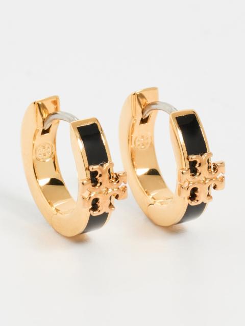 TORY BURCH Icon Enamel Huggie Earrings