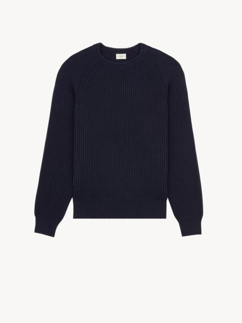 SAINT LAURENT CREWNECK SWEATER IN FISHERMAN'S RIB COTTON