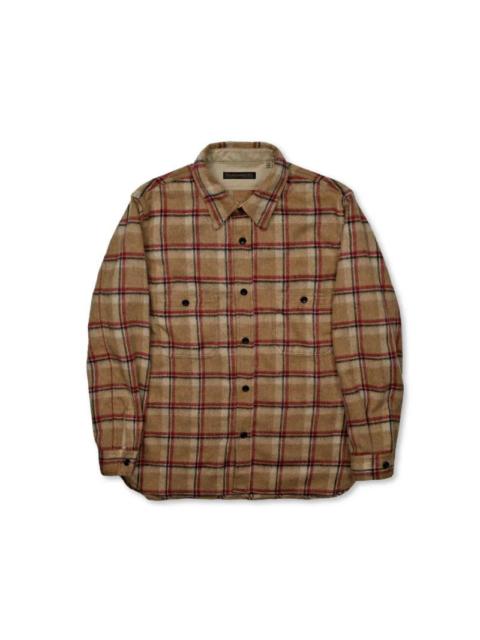 FULLCOUNT 4096 Wool Shaggy Check Work Shirt - Beige