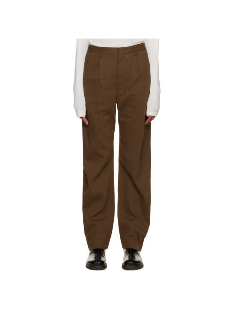 Lemaire Brown Pleated Trousers