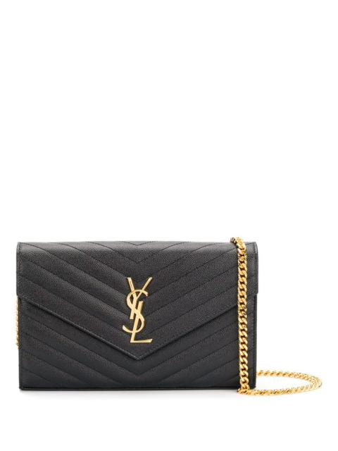 SAINT LAURENT Saint Laurent Paris Women Classic Cassandre Chain Wallet In Grain De Poudre Leather