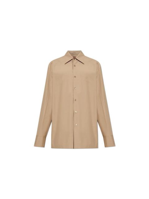 GUCCI GUCCI Beige Cotton Shirt New & Authentic (Men's size:L;)