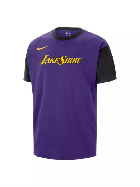 Nike Men's NBA Courtside CE LA Lakers SS Colorblock T-Shirt