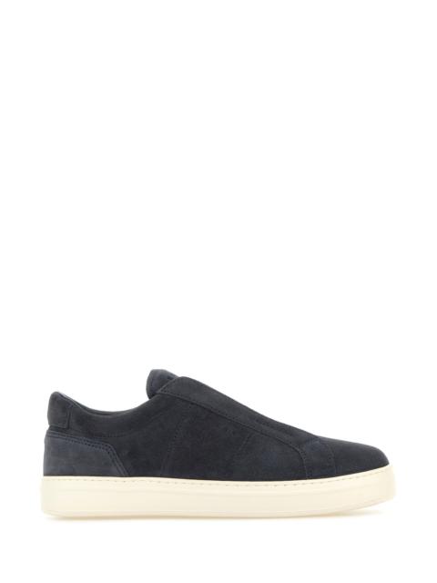HOGAN Navy blue suede H668 slip ons
