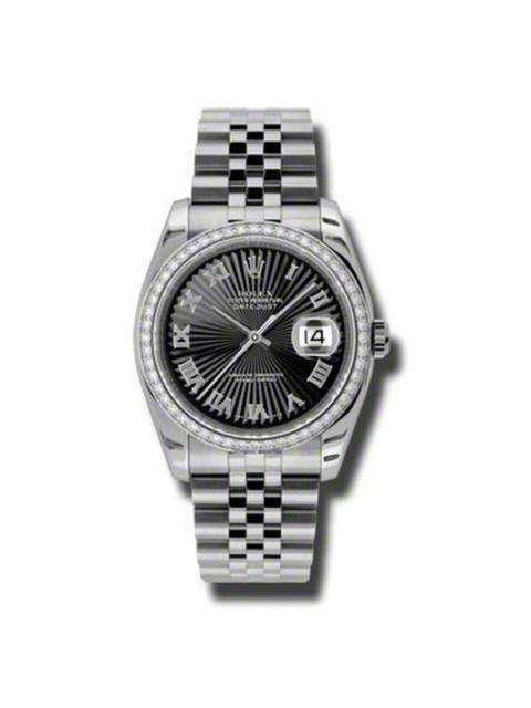 ROLEX Rolex Oyster Perpetual Datejust 36 Black Dial Stainless Steel Jubilee Bracelet Automatic Ladies Watc