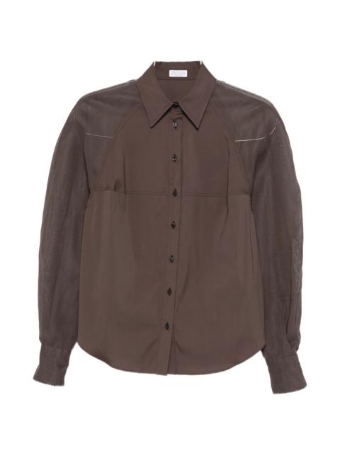 Brunello Cucinelli Brunello Cucinelli Sheer-panel Long-sleeve Shirt
