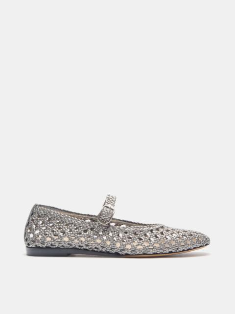 LE MONDE BÉRYL Mary Jane / Dark Silver Woven Leather