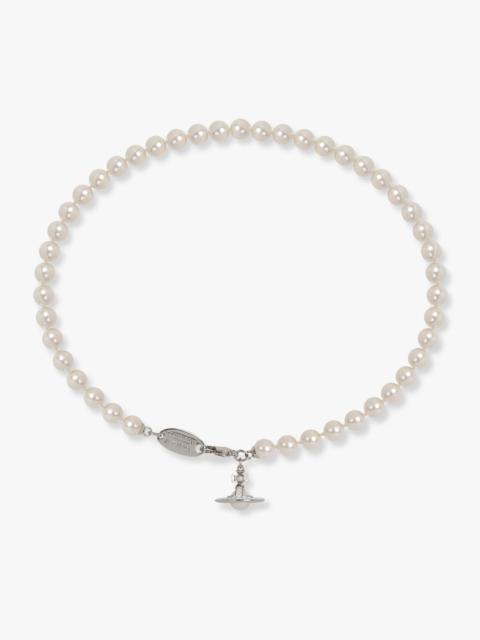 Vivienne Westwood SIMONETTA PEARL NECKLACE | SILVER/WHITE