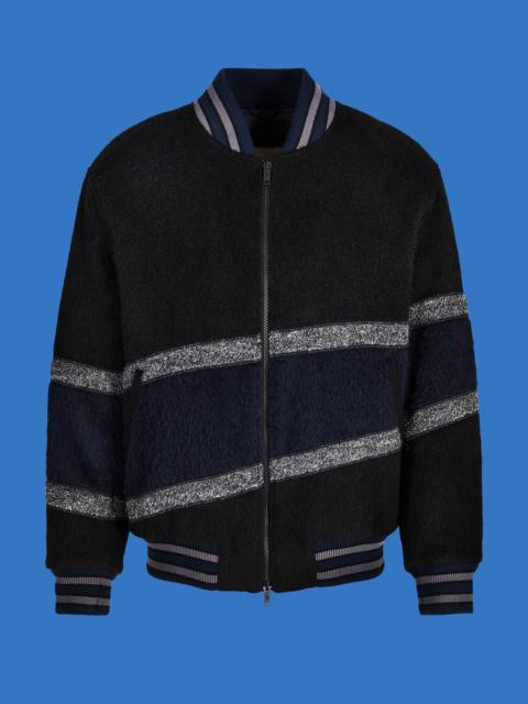 EMPORIO ARMANI ASV Black Blue capsule collection mohair-wool blend blouson