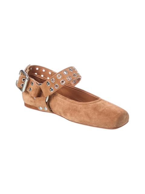 Alaïa ALAÏA Biker Suede Ballet Flat