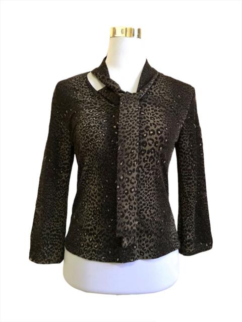 Designer - Donna Toran Leopard Design Glitter Overprint Blouse