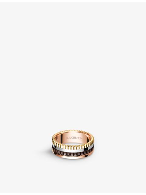 Boucheron Quatre Classique 18ct yellow-gold, white-gold and pink-gold ring