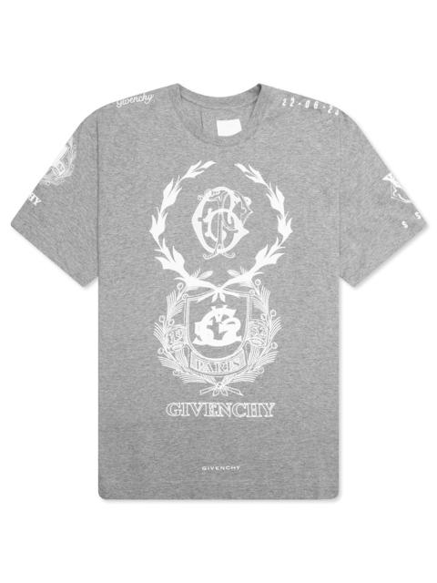 Givenchy CREST T-SHIRT - LIGHT GREY MELANGE