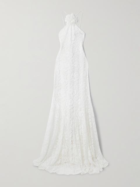 RODARTE Appliquéd Organic Cotton-blend Lace Gown