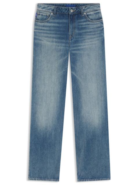 HUGO BAGGY-FIT JEANS IN BLUE RIGID DENIM