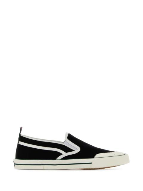 GUCCI Gucci Men Black Canvas Slip Ons