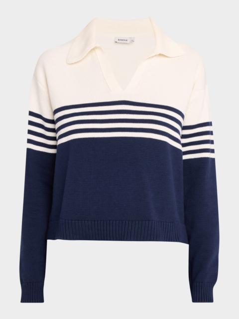 SIMKHAI Jules Stripe Polo Sweater