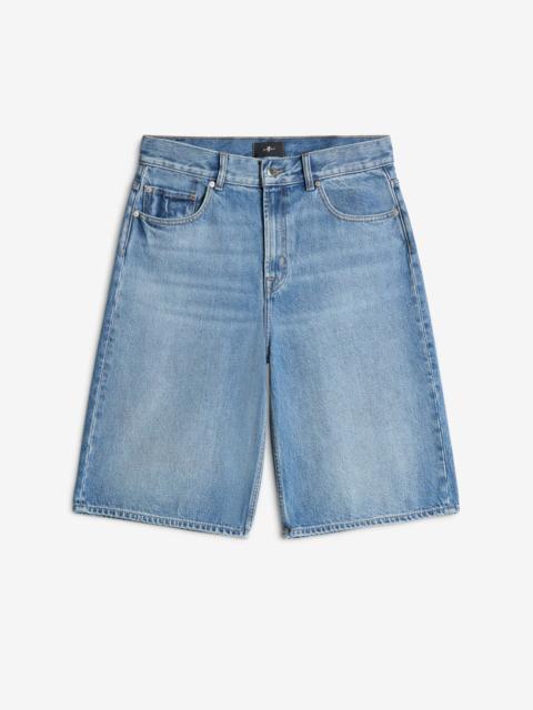 7 For All Mankind Wide Leg Denim Short in Mason