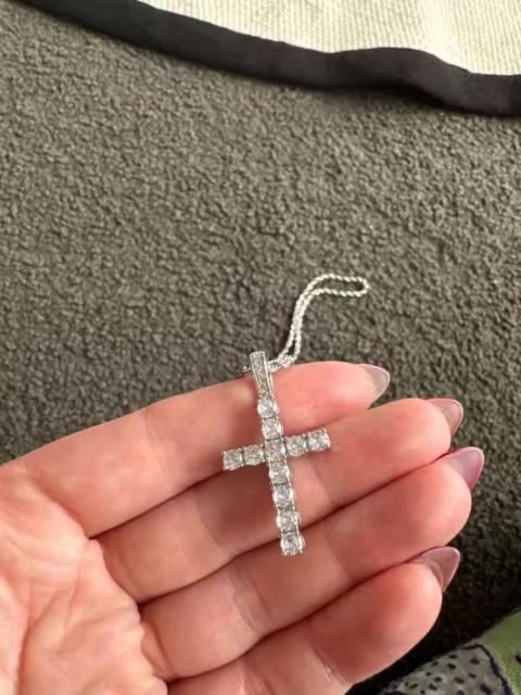Other Designers Japanese Brand - Iced Cross Pendant Necklace – 60cm Chain (Cubic Zirconia)