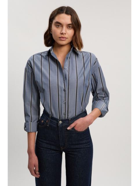 KAREN MILLEN Stripe Cotton Oversize Tailored Essential Shirt