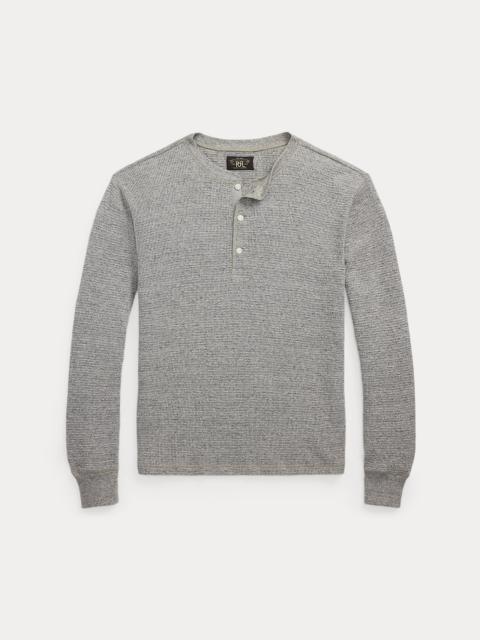 RRL by Ralph Lauren Garment-Dyed Waffle-Knit Henley Shirt