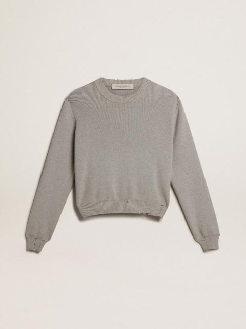 Golden Goose Women's round-neck sweater in gray cotton