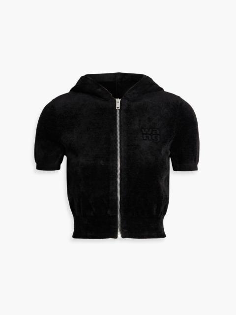 alexanderwang.t Cropped velour hoodie