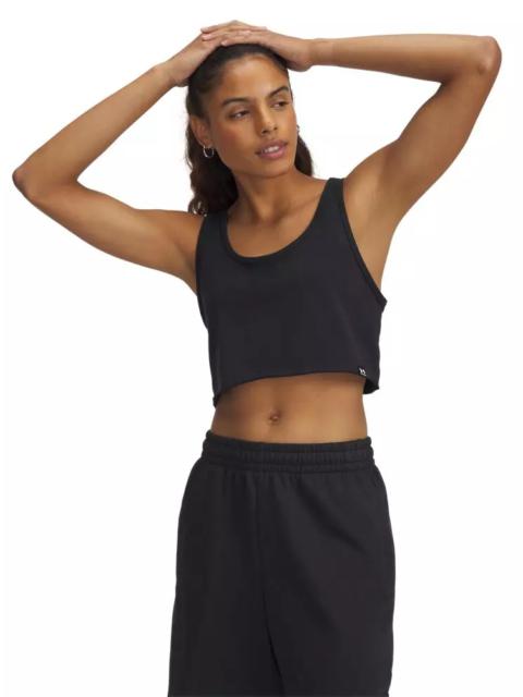 Under Armour Women's UA Icon Terry Crop Tank - Black/White