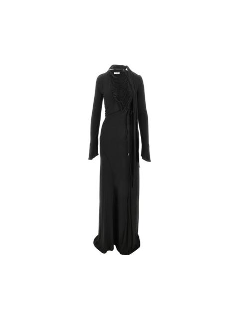 THE ATTICO VISCOSE LACED LONG DRESS