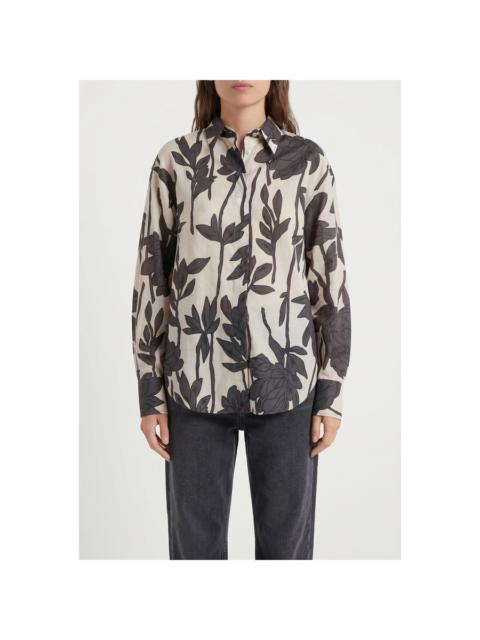 Brunello Cucinelli Brunello Cucinelli Beige Floral Oversized Shirt