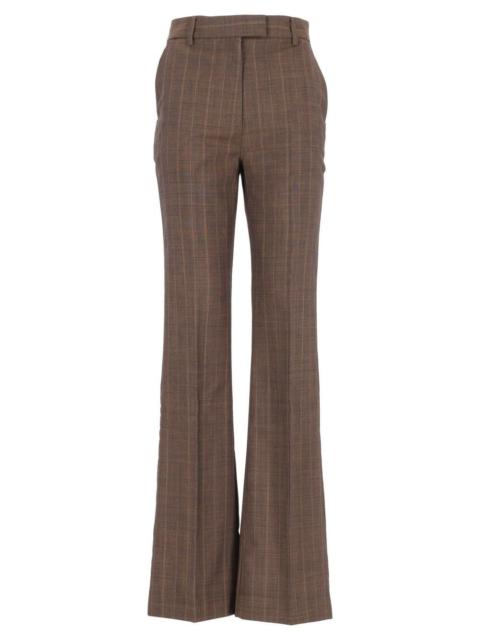 GANNI Ganni Women Brown Pinstriped Wool Trousers
