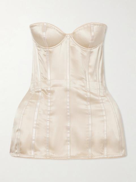 MAGDA BUTRYM Silk-satin Corset Top