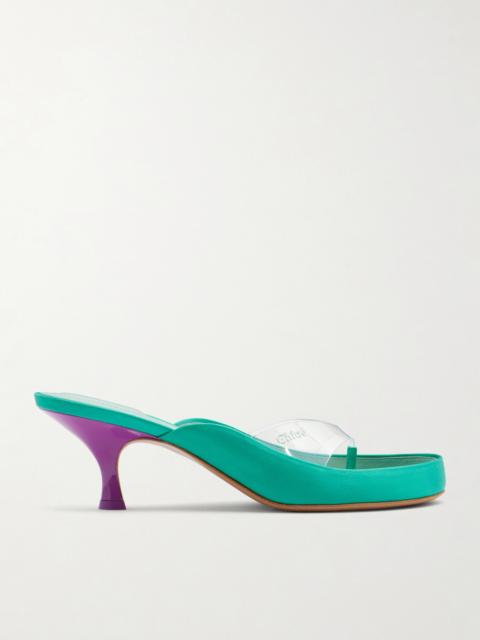 Chloé Junie Pvc-trimmed Satin Sandals