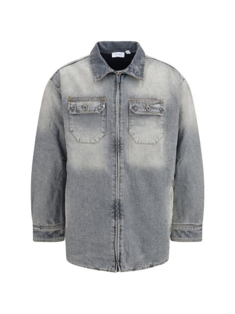 Off-White Off-white Oversized Workwear Denim Shirt Sun Faded Grey