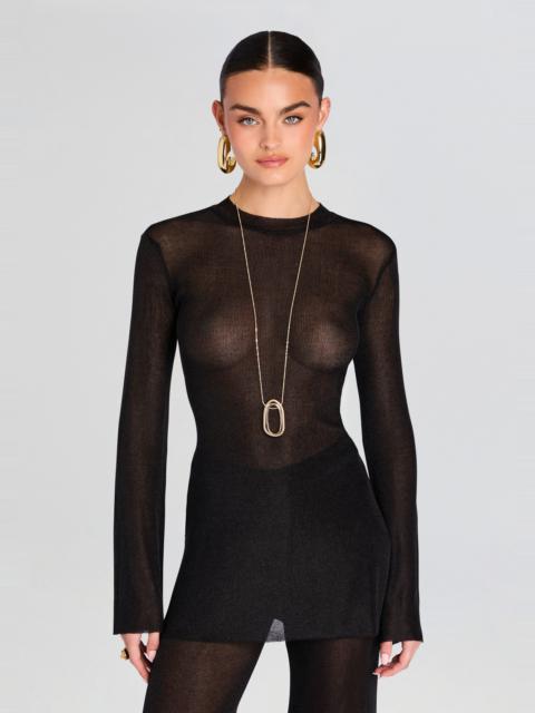 RETROFÊTE INES METALLIC KNIT TOP